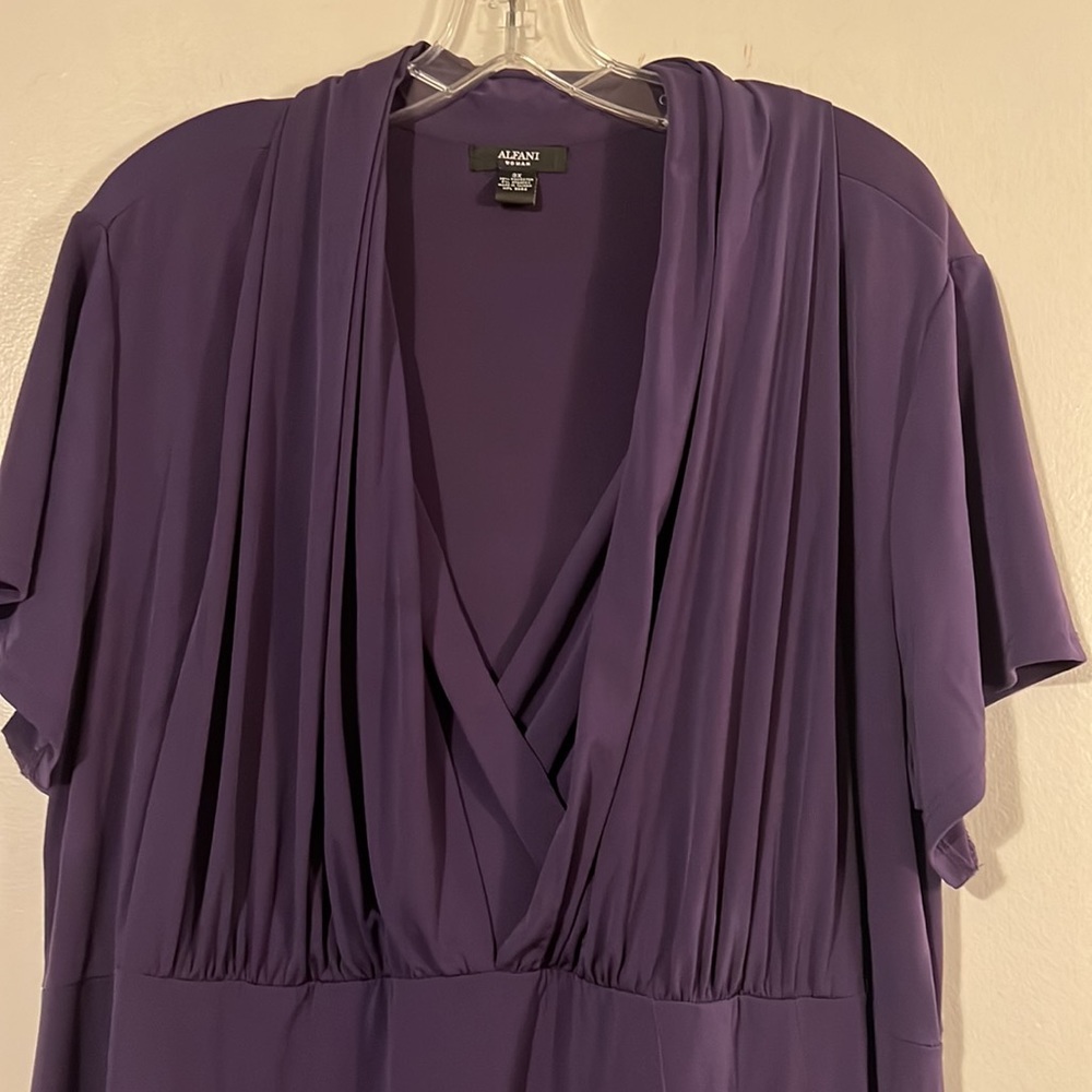 Alfani deep plum flutter sleeve dress. Flowy!! - Picture 2 of 9